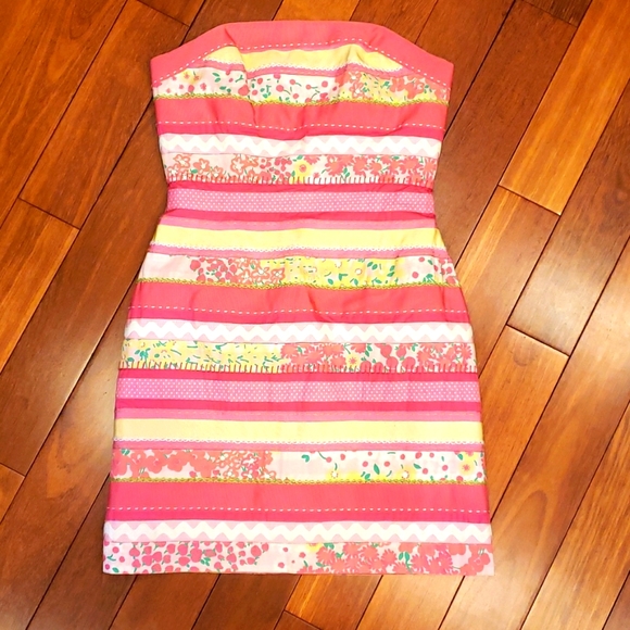 Lilly Pulitzer Dresses & Skirts - Lilly Pulitzer Vintage White Tag strapless ribbon dress. Size 4